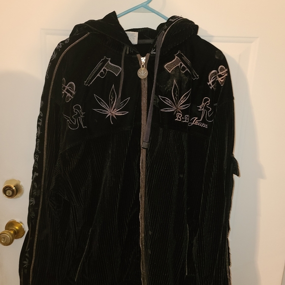 Vintage budda bean velvor jacket with hood - Picture 1 of 3